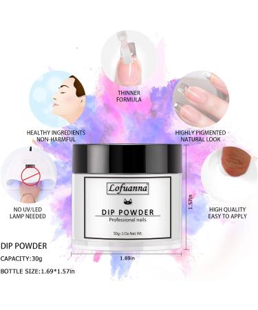 Lofuanna Dip Powder Nail Kit - Clear & Nude 30g Starter Set | No UV/LED Needed | Easy Apply Manicure Set for Beginners - Buy Online on GoSupps.com