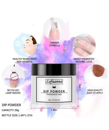 Lofuanna Dip Powder Nail Kit Starter - Clear Nail Dipping Powder Set for French Nail Art Manicure at Home or Salon - No UV/LED Needed - Buy Online on GoSupps.com