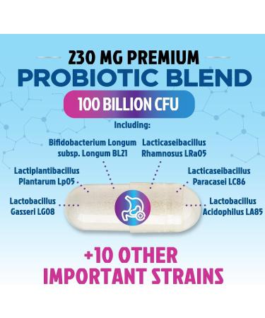 Probiotics 100 Billion CFU - 16 Premium Strains + Prebiotics - Best Probiotics for Women & Men - Supports Immune Digestive & Gut Health Supports Occasional Constipation Gas & Bloating - 60 Capsules 60 Count (Pack of 1) - Buy Online on GoSupps.com