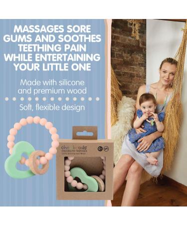 Chewbeads Brooklyn Teething Toy - Silicone & Wood Teether for Infants, Babies & Toddlers - Grey - Buy Online on GoSupps.com