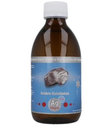 Vitacolloids Non-ionic colloidal nano silver Ag 50 ppm 300 ml Certified natural High concentration smaller particles greater efficiency.