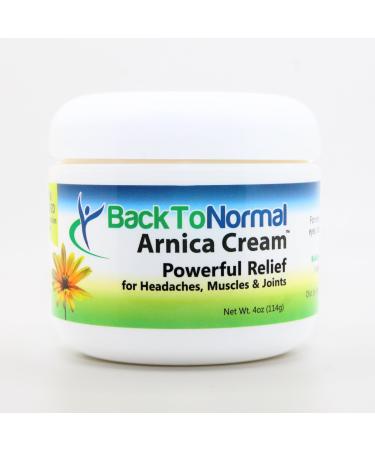Back To Normal New and Improved Extra Strength Formula Arnica Cream 4 Ounces. FDA Registered. Topical Analgesic for Joint and Muscle Relief.