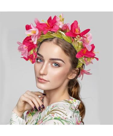amangul Flower Headbands Women Bride Flower Crown For Wedding Party Supply Floral Garlands Crown Hair Wreath Floral Headbands(White) - Buy Online on GoSupps.com