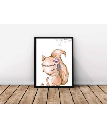 Baby Forest Animals Girl Set - Set of 3 DIN A4 Posters for Children's Room Decor - Cute and Whimsical Wall Art Prints - P34 - Buy Online on GoSupps.com