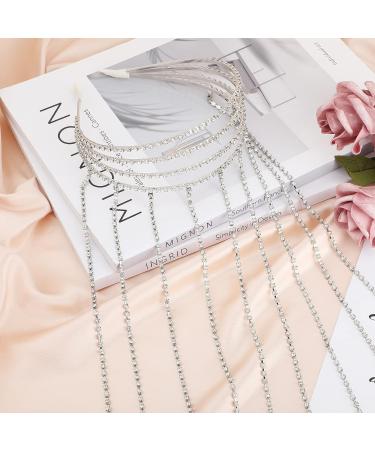 ORYOUGO Bling Rhinestone Tassel Headband - Sparkling Crystal Hair Band with Long Punk Chains for Women and Girls - Buy Online on GoSupps.com