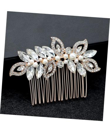 Didiseaon Rhinestone Hair Comb Rhinestone Headpiece Bridal Hair Comb Pearl Hair Clip Wedding Hair Accessory Crystal Headpiece Gold Tiara Goody Hair Glass Bride Hair Accessories - Buy Online on GoSupps.com