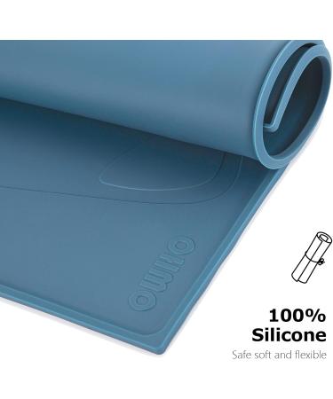 Ohmo Bowl Pad for Small Dogs & Cats - Non-Slip Silicone Waterproof 48x30cm | Cat Bar Base - Blue-Green - Buy Online on GoSupps.com