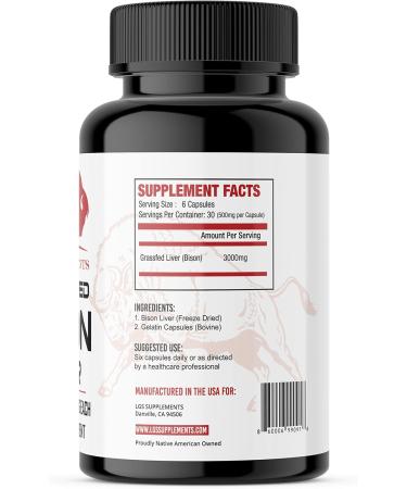 LGS Supplements Starter Pack Grass Fed Bison Liver Capsules Organ Capsules Non-GMO Supports Energy Production Detoxification Digestion Immunity and Full Body Wellness - Buy Online on GoSupps.com
