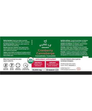 USDA Organic Cranberry Concentrate 30 "Once Daily" Organicaps - Organic New Urinary Health & Antioxidant Support Supplement - 30 Day Supply - Works Better than tablets Liquids or Teas - All Natural Plant Extract with No Side Effects - Ultra Premium Supple - Buy Online on GoSupps.com