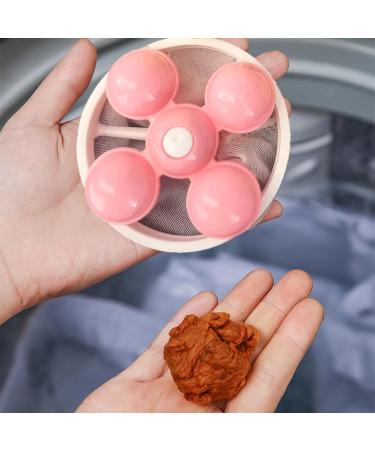 Lint Hair Catcher Washing Machine Filter Ball Washer Lint Catcher with Mesh Bag A Reusable Wear Resistant Laundry Cleaning Tool Pink - Buy Online on GoSupps.com