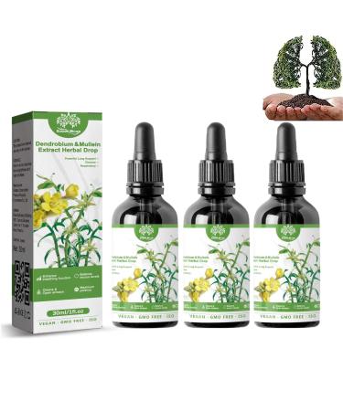 3 pieces Clearbreath Dendrobium & Mullein Extract Powerful Lung Support Herbal Body Care Essence Herbal Lung Health Essence Clear Breath Dendrobium & Mullein Extract Herbal Drops