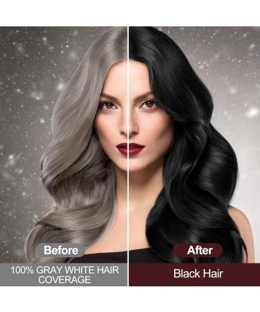  JELMOK Black hair coloring shampoo for grey hair instant hair color color shampoo for men and women (500 ml) - Buy Online on GoSupps.com