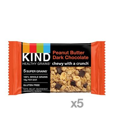 KIND Healthy Grains Bars Peanut Butter Dark Chocolate 5ct 1.2oz - Non GMO & Gluten Free (Pack of 3) - Buy Online on GoSupps.com