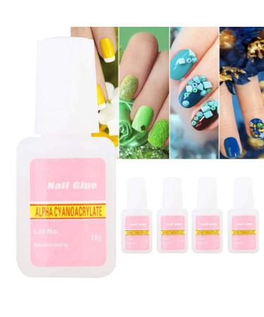 Mother's day gift 5 pieces nail glue nail decoration adhesive strong nail glue acrylic nail decoration adhesive manicure tool with brush