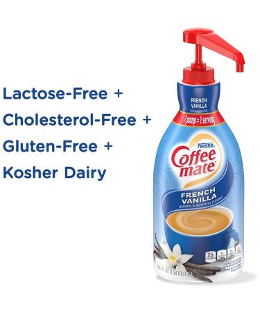 Coffee Mate French Vanilla Liquid Concentrate 1.5 Liter Pump Bottle + By The Cup Coffee Scoop - Buy Online on GoSupps.com