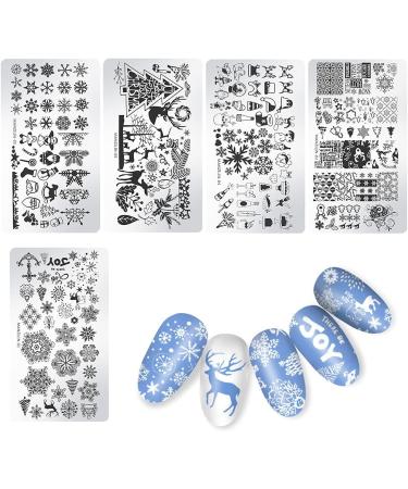 Herbests 5 PCs DIY Nail Art Stamping Set - Christmas & Halloween Steel Plates for Manicure - Perfect Gift for Women & Girls - Buy Online on GoSupps.com