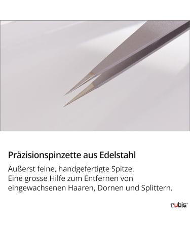 Rubis Splinter Tweezers - Pointed Tweezers for Splinters & Ingrown Hairs | High-Quality White Tweezers for Precision Care - Buy Online on GoSupps.com