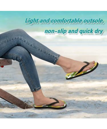 Mnsruu Yellow Lemon Leaves Flip Flops | Home Hotel Spa & Travel Footwear for Men & Women - Buy Online on GoSupps.com