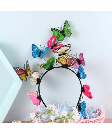 Lurrose Simulation Butterfly Headband 3D Butterfly Hairband Party Hair Accessories Festival Headband for Woman Girls Kids (Colorful) - Buy Online on GoSupps.com
