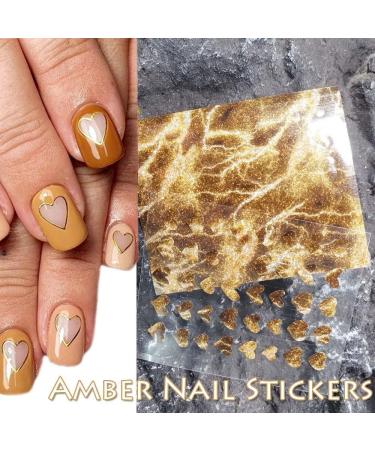 Nail Decoration 3D Adhesive Decals Amber Green Nail Sticker Aurora Ice Cube Glitter(02) Style02 - Buy Online on GoSupps.com