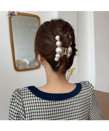 5-Piece Pearl Thick Hair Jaw Clips - Stylish Hairpins for Women & Girls | Indoor & Outdoor - Buy Online on GoSupps.com