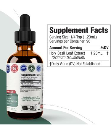 Rejuvica Health Active Holy Basil 4oz XL Super Size - Advanced Stress Support Supplement Drops - Holy Basil Leaves Liquid Extract - Vegan Sugar Free Non GMO Tincture 4 Fl Oz (Pack of 1) - Buy Online on GoSupps.com