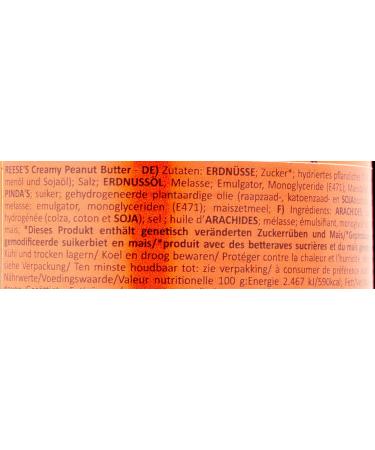 Reese's Creamy Peanut Butter 1 Pack of 12 Tubes (12 x 510 g) - Buy Online on GoSupps.com