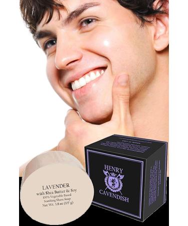 Henry Cavendish Lavender Shaving Soap 3.8 oz Refill | Shea Butter & Coconut Oil | All Natural | Rich Lather for Smooth Shave | Men's & Women's - Buy Online on GoSupps.com