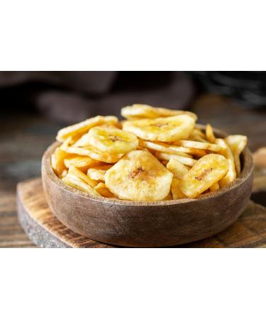 Jeske Sports Supplies Tasty Pott Organic banana chips roasted in oil with sugar fruit snack dried fruits banana dried vegan snack in bag 1000 g - Buy Online on GoSupps.com