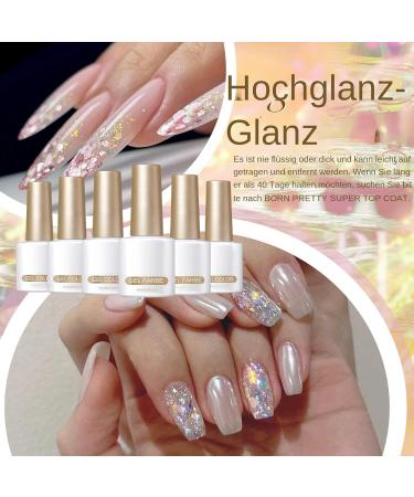 Hand Health Care for Glitter Nail Polish Kit for 6 Colorful LED Colors Dipped on 7ml Glossy Finish Long Lasting Sparkling Polycone - Buy Online on GoSupps.com