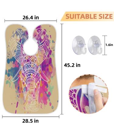 Abstract Elephants Beard Bib Apron - Waterproof Hair Catcher for Men | Non-Stick Grooming Cape with Suction Cups - Perfect Gifts for Men - Buy Online on GoSupps.com
