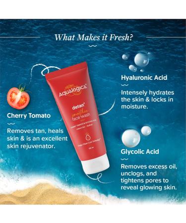 Detan+ Smoothie Face Wash - Cherry Tomato & Glycolic Acid | Gentle Cleansing & Tan Reduction - 100ml - International Shipping Available - Buy Online on GoSupps.com