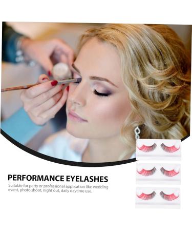 3Pairs halloween false eyelashes Eye Lashes Extension for Halloween Artificial Eyelashes fake lash false eyelashes magnetic Makeup Eyelash Miss multicolor decorate imported fiber - Buy Online on GoSupps.com