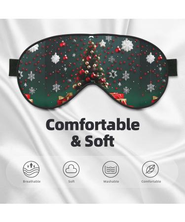 Round Ball Christmas Tree Sleep Eye Mask - Unisex Adjustable Blackout Mask for Travel Yoga & Naps - Buy Online on GoSupps.com