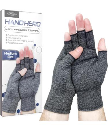 Hand Hero Arthritis Compression Gloves - Fingerless Support for Men and Women - Pain Relief for Rheumatoid Osteoarthritis Typing Knitting - Buy Online on GoSupps.com