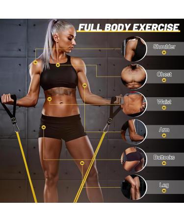 Fitness Straps Set - Resistance Bands with Handles & Door Anchor | 3 Strength Levels for Pilates Yoga & Gym | Includes Protective Pads & Training Instructions - Buy Online on GoSupps.com