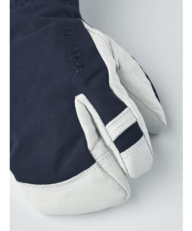Hestra Army Leather Heli Ski Junior Mitt | Waterproof Insulated 3-Finger Kids Gloves - Navy 5 - Buy Online on GoSupps.com