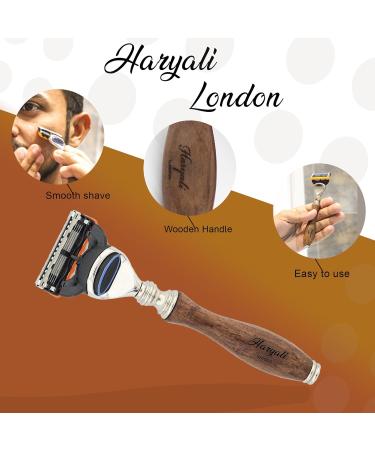 5 Edge Mens Shaving Safety Razor - Wooden Handle | Perfect for All Skin Types | Premium Quality Razors for Men - Buy Online on GoSupps.com