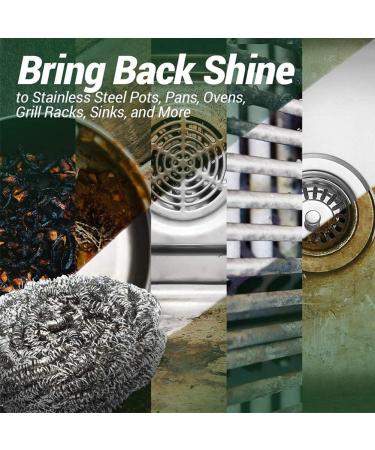 20-Piece Stainless Steel Pot Cleaner Set - High-Performance Spiral Scour Pads for Pans Grills & Stoves - Durable Silver Cleaning Solution - Buy Online on GoSupps.com