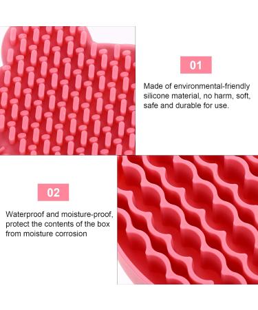 Minkissy 2 1 Makeup Brush Cleaning Pad Silicone Makeup Brush Makeup Brush Pad Brush Scrubber Mat Silicone Brush Cleaner Brush Cleaner Pad Cosmetic Brush Drying Rack Silica Gel Portable Red - Buy Online on GoSupps.com