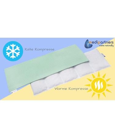 Medi Partners Cherry Core Pillow 60x20cm | 100% Cotton Waffle | Eco-Friendly Heat & Cold Therapy | Removable Cover | Large 800g Comfort Pillow in Mint - Buy Online on GoSupps.com