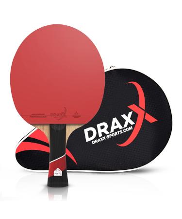 Draxx Sports Ping Pong Paddle | 5 Stars Grade Racket | Carbon Fiber & Premium Rubber | 1st Competition Table Tennis Paddle in Europe | Advanced & PRO Players | Professional & Training
