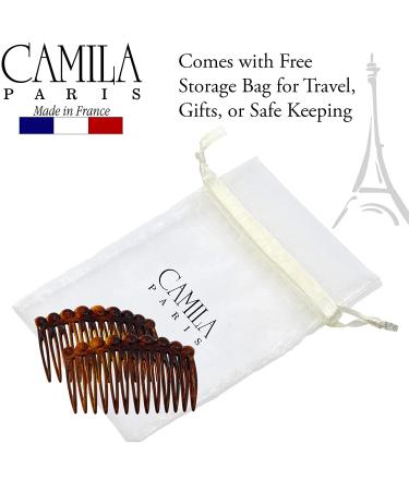 Camila Paris CP33/2 French Hair Side Comb - Small Tortoise Shell - Strong Hold Hair Clip for Women - Made in France - Buy Online on GoSupps.com