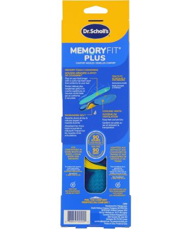 Dr. Scholl's MEMORY FIT Insoles with Massaging Gel Advanced (Men's 8-14 Women's 6-10) // Pillow-Soft Memory Foam Conforms to Your Foot - Buy Online on GoSupps.com