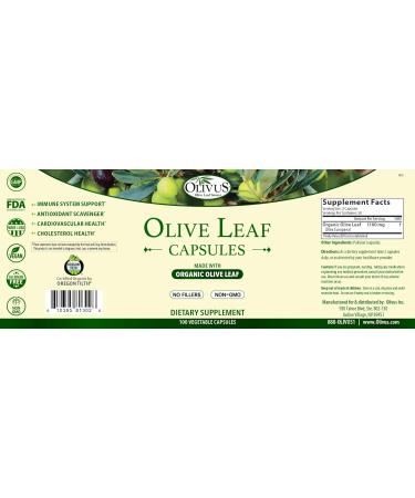 Olive Leaf 550 mg Vegetable Capsules Pure Organic Olive Leaf Powder with No Fillers Immune Support Antioxidant 100 Capsules - Buy Online on GoSupps.com
