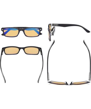 Eyekeper Blue Light Blocking Glasses - Vintage Amber Tinted Lens for Men & Women - Black BB90 - 0.0 Dioptries - Buy Online on GoSupps.com