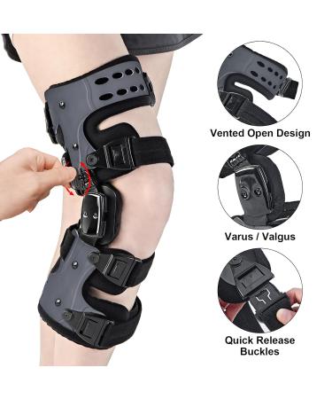 OA Unloader Knee Brace for Osteoarthritis & Arthritis Pain Relief | Cartilage Repair & Joint Support - Right Gray - Buy Online on GoSupps.com