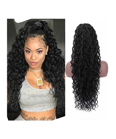 Ponytail Extensions Real Human Hair Clip in Pony Drawstring Puff Ponytail Kinky Curly Hair Extension Malaysia Tail African American Hair Extensions for Women(22INCHES) 22INCHES Natural Color