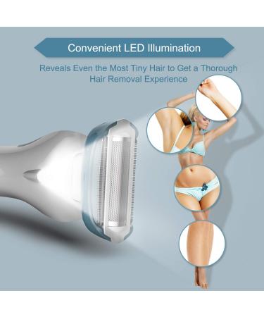 Brori Electric Razor for Women - Rechargeable Wet and Dry Shaver for Legs and Underarms with LED Light - Buy Online on GoSupps.com