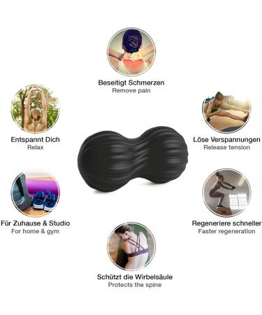 PINOFIT Fascia Duoball Wave - Black Massage Ball for Neck & Back Muscle Regeneration - Buy Online on GoSupps.com